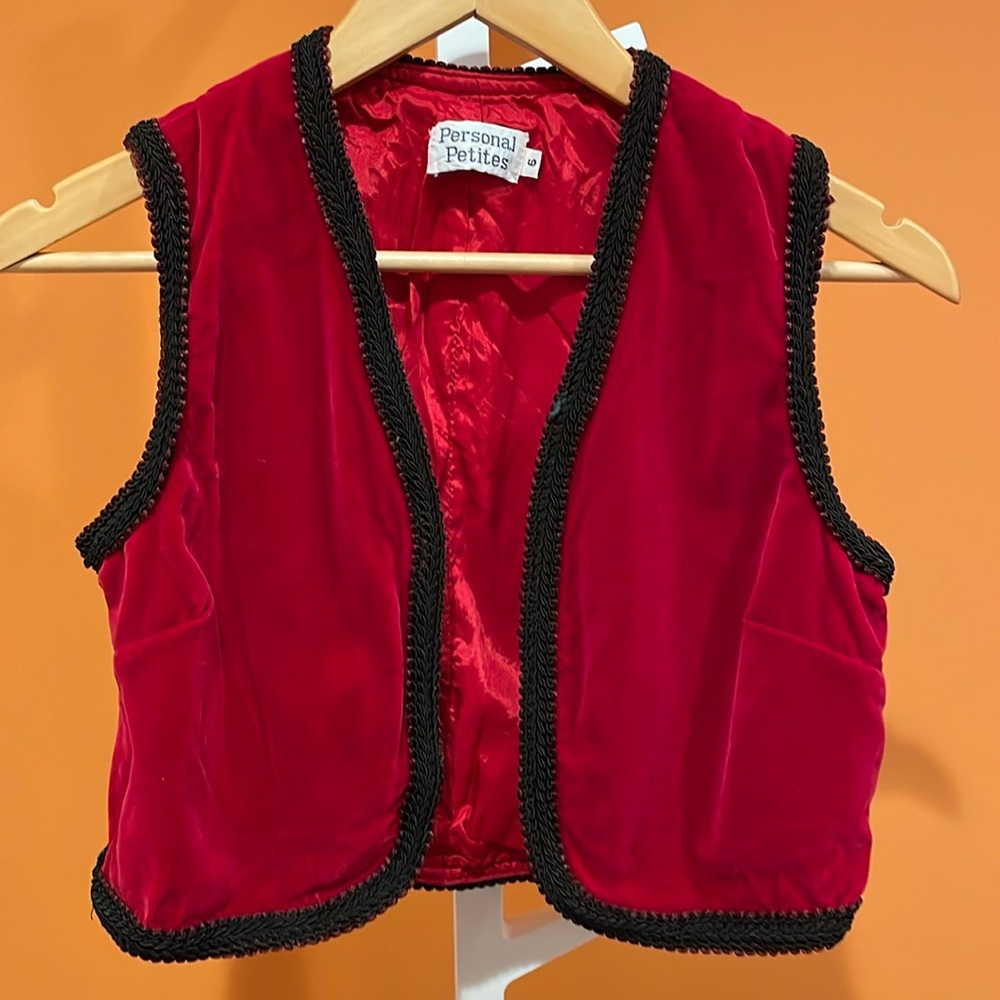 Vintage Red Velvet Vest petite 6